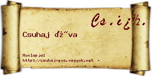 Csuhaj Éva névjegykártya
